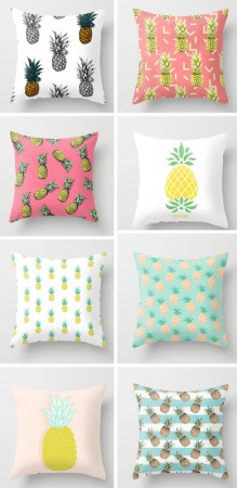A collection of pineapple pillows.