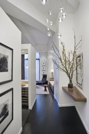 elegant and modern hallway with small decorative elements