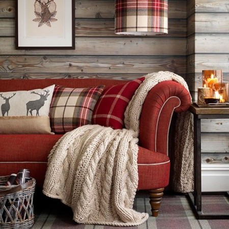 Curl up with cozy plaid pillows