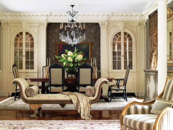 A chaise lounge gives this space romantic appeal 