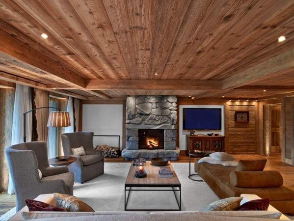 Sleek and comfortable modern lodge interior