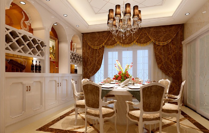 Glamorous romantic dining room
