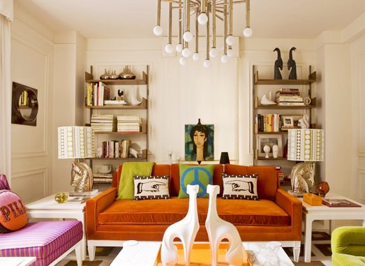 Designer Focus: Jonathan Adler brings a brightly colored living room to life with his King of Happy Chic style and colorful furniture.