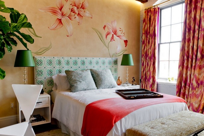 Beautiful color combination in this feminine bedroom