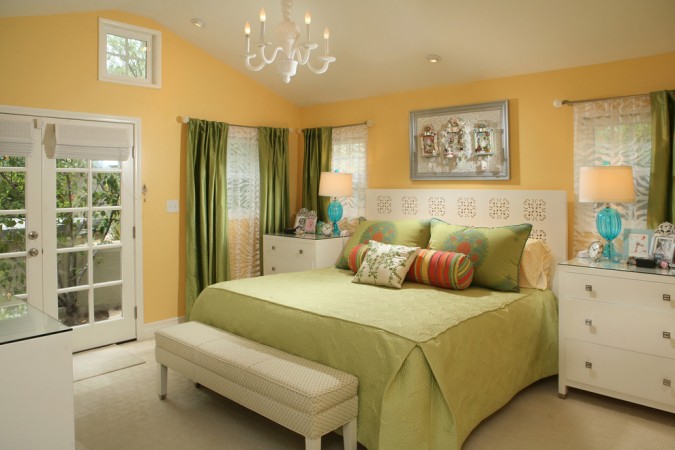 Sunny and vibrant feminine bedroom 