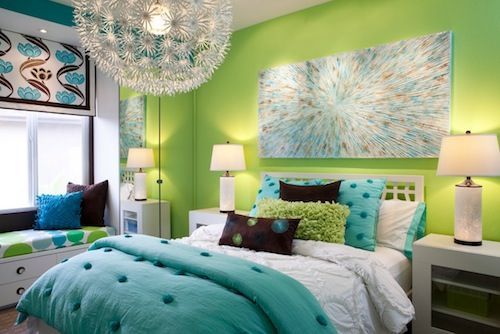 Vibrant colors for teenage girl's bedroom