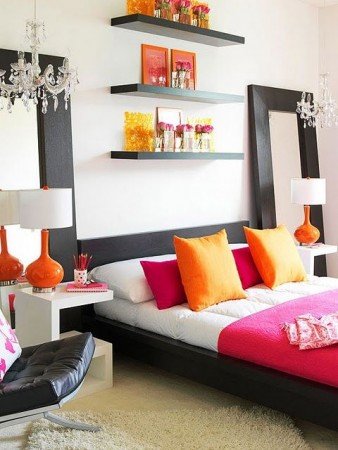 Bright modern bedroom design for teenage girl