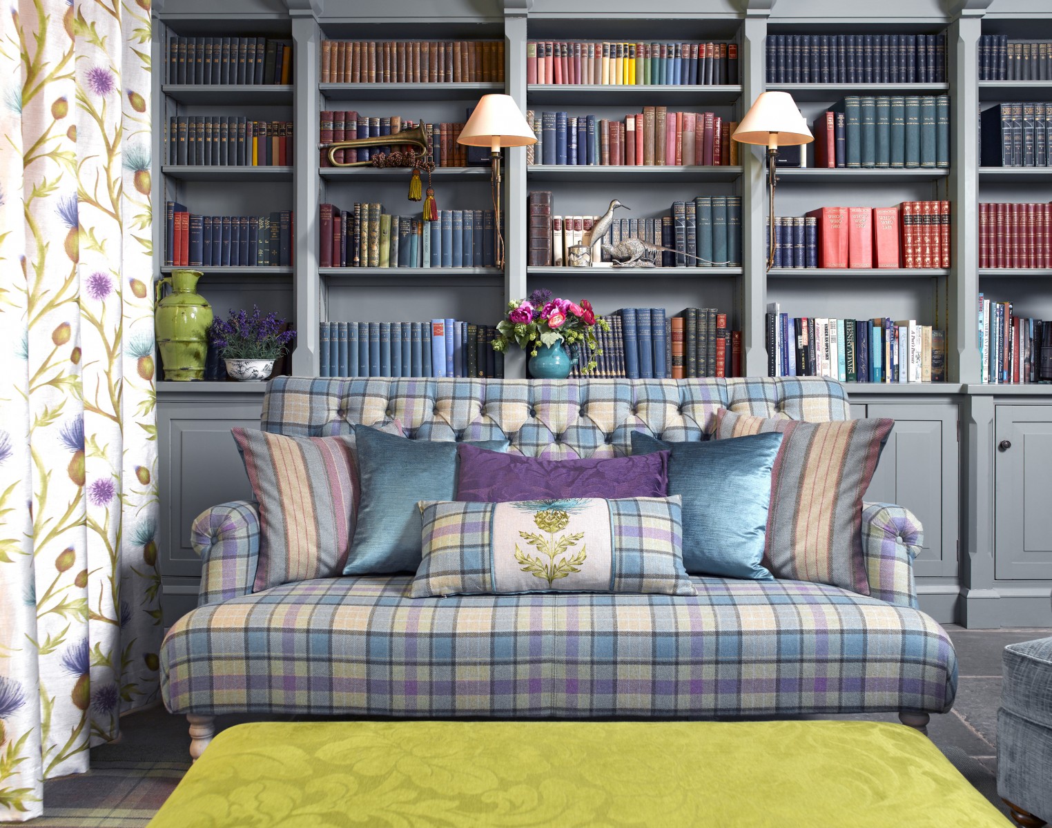 Snuggle Up With Plaid Sofa in Your Home.