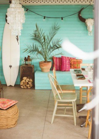 Creating a Tropical Paradise at Home with Surfboards.