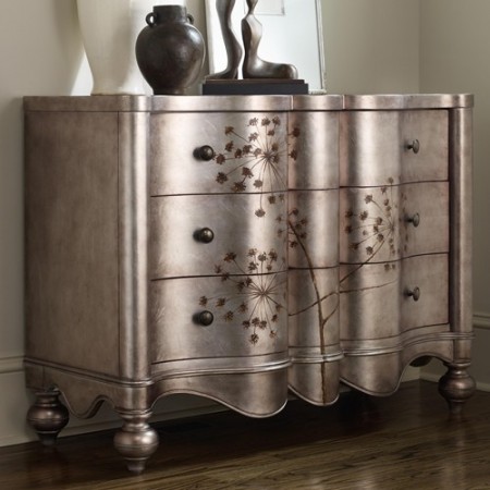 Metallic paint adds elegance to this chest