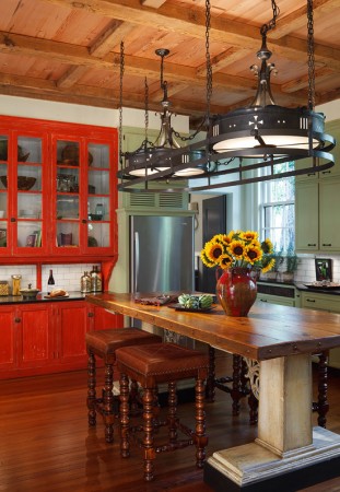 Traditional kitchen is bright and welcoming