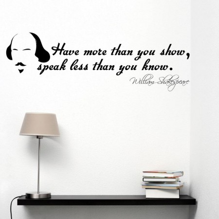 Shakespeare wall sticker with a timeless quote.