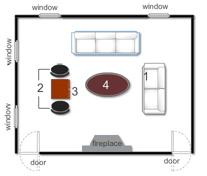 Draw a diagram for room arrangement possibilities