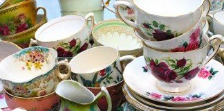 Vintage teacups and saucers.