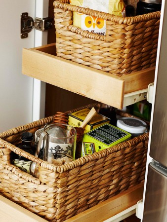 Kitchen storage option of baskets 