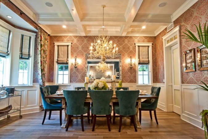 Lovely dining room glows with appeal
