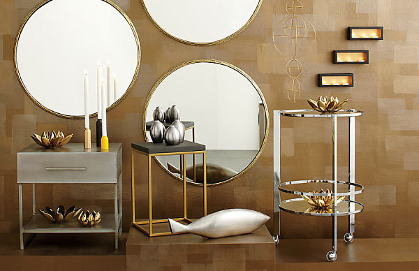 Mirrors and metallic surfaces to add shimmer to interiors 