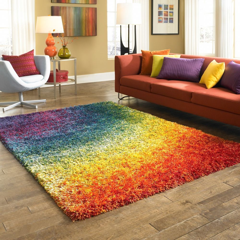Rainbow ombre rug (overstock).