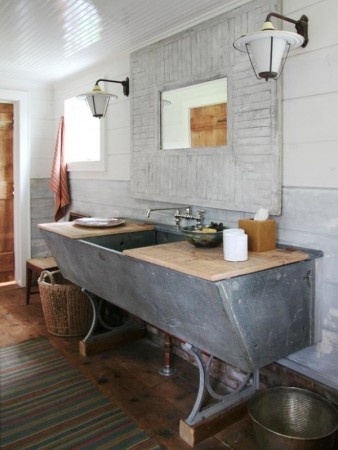 An old trough becomes a one-of-a-kind bathroom vanity 