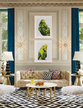 Home Interiors with a Fashionable Green Parrot Décor.