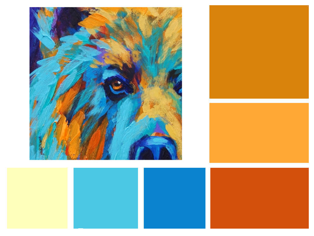 A custom color palette featuring a bear's face.