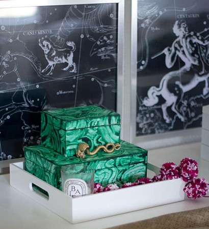 Malachite decorative boxes