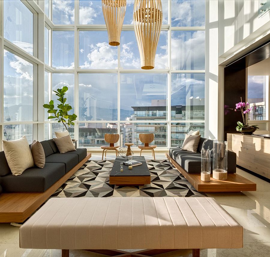 20 Living Rooms with Large City Views.