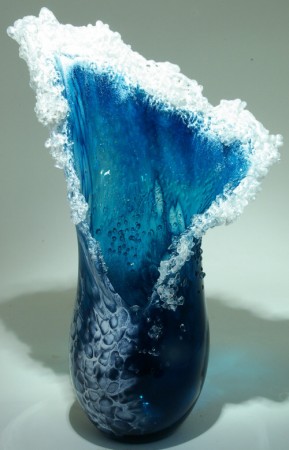 Beautiful waves vase by Kela Glass Artists