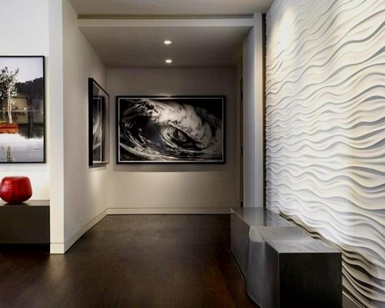 Wave textured wall treatment