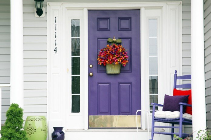 Gorgeous purple front door (mijarespropertiesflorida)