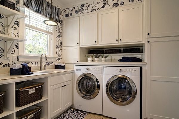 Clean and organized laundry room