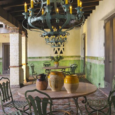 Travel to Tuscany with a chandelier.