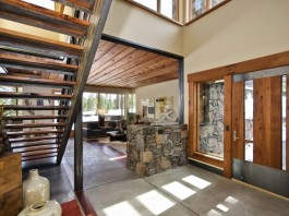 Wood and stone modern home