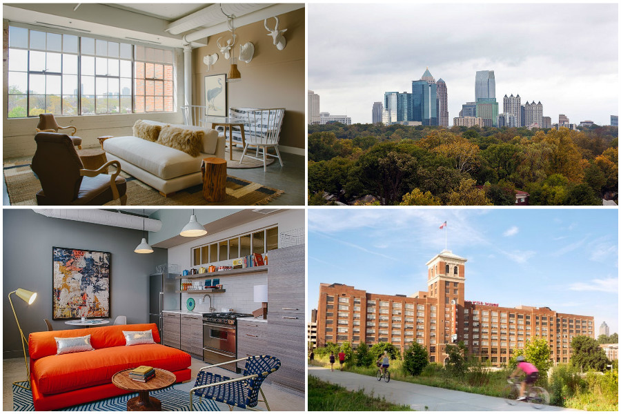 A collage of Atlanta apartments.