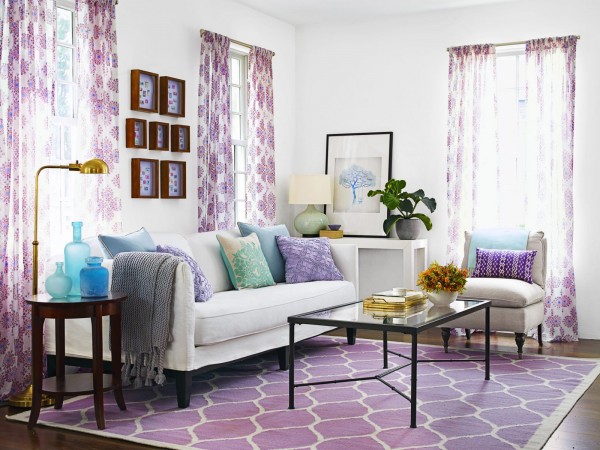 Lavender living room is fresh for summer 
