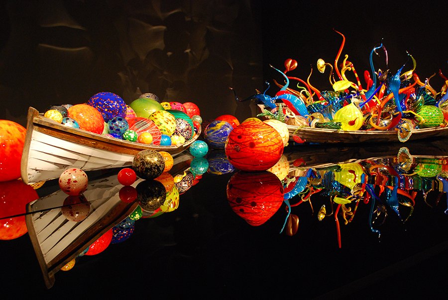 The Captivating Glass Art of Dale Chihuly: Colorful glass balls.
