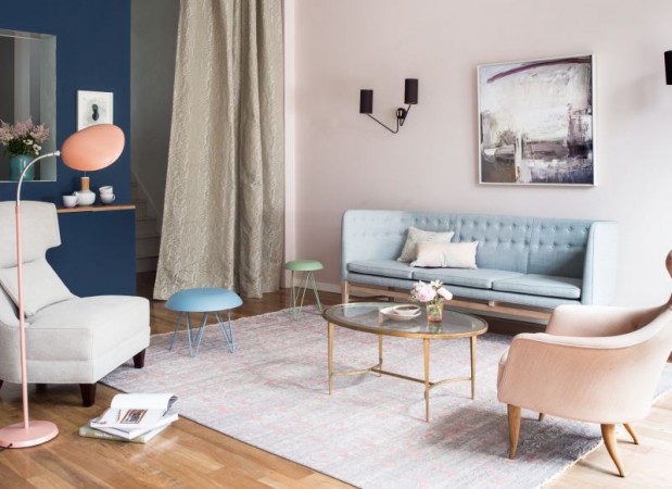 Pretty in pastels living room 