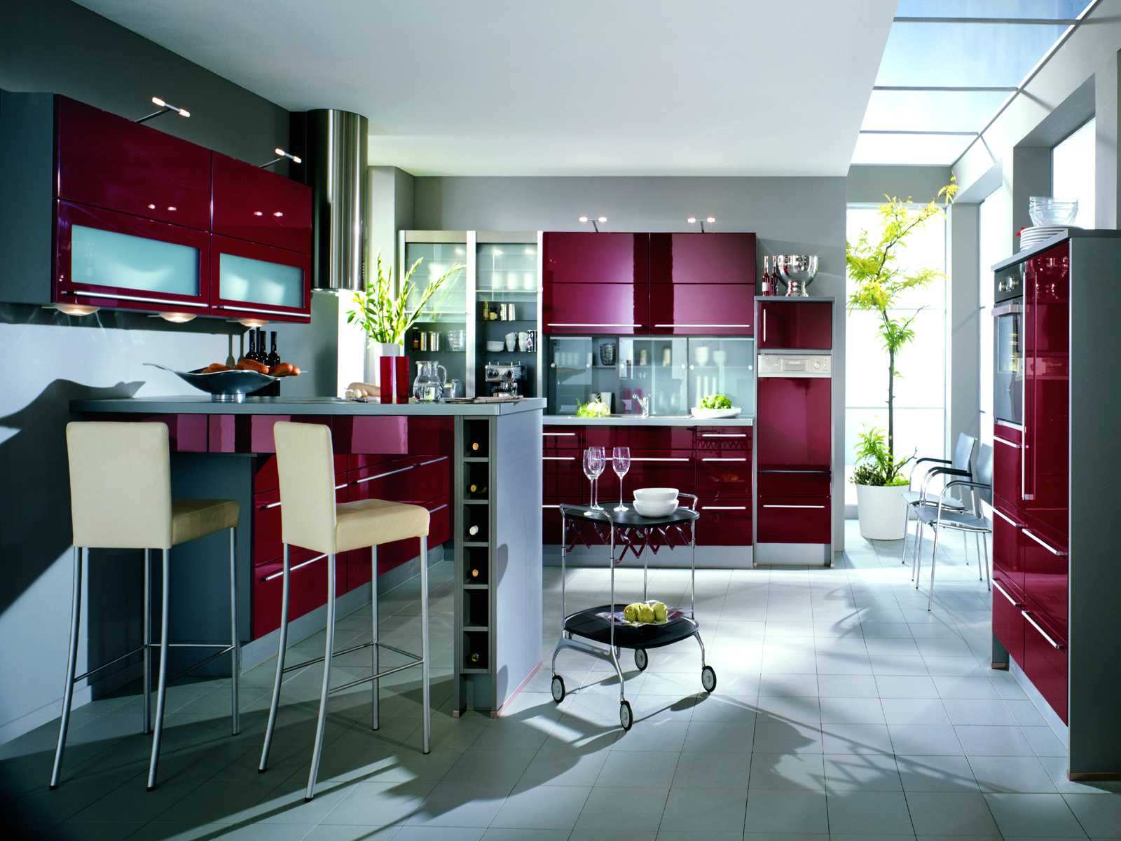 colorful modern kitchen design