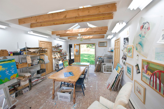 Artist studio in garage conversion