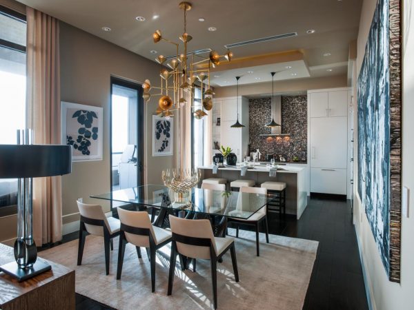A statement lighting fixture adds style 
