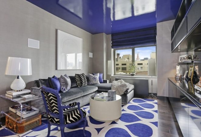 Pattern and color makes this living room pop