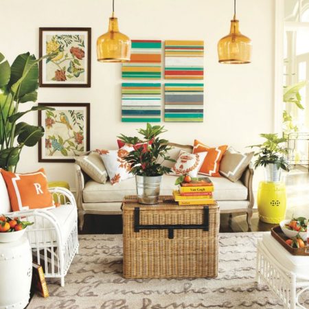 Colorful tropical living room 