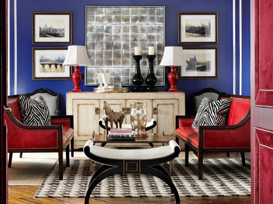 Adding black to red, white and blue gives a sophisticated touch 