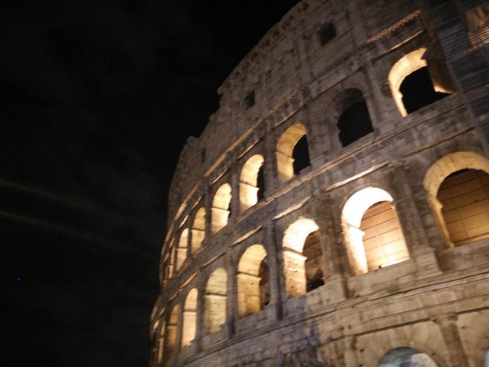 A certain section of Colosseum at night