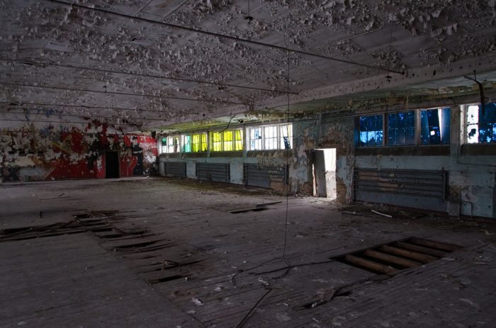 The inside of an abandoned building in Germany.