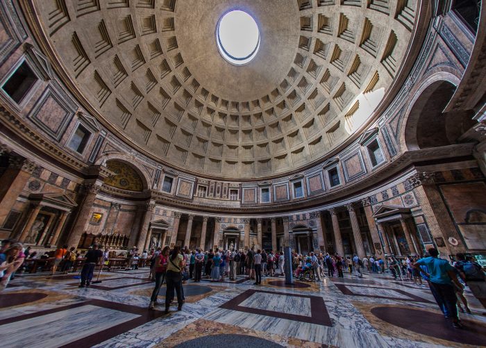 Interior pf the Pantheon, perhaps the best preserved ancient Roman Temple