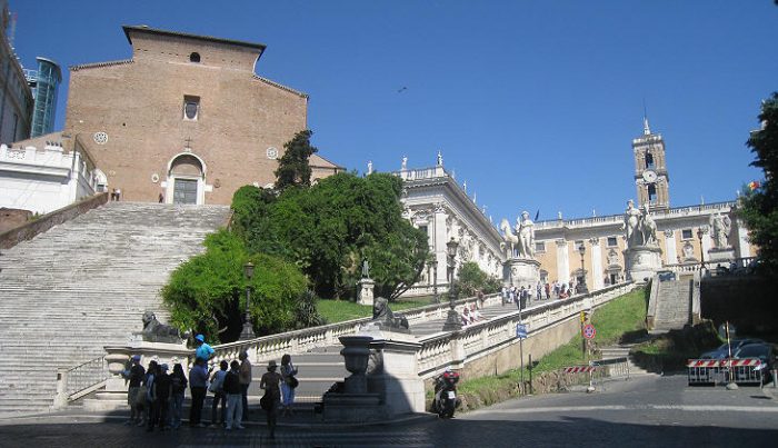 The stairway leading to the Capitoline Hill
