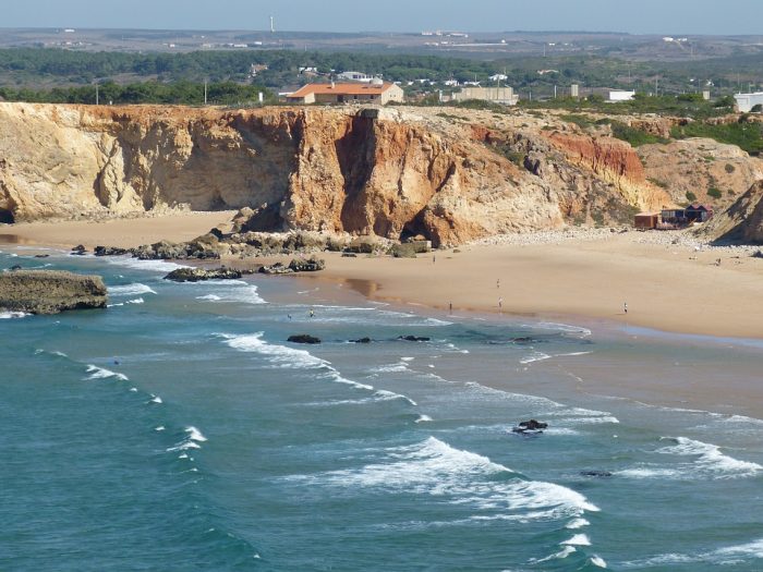 Cliffs on the Algarve beach.