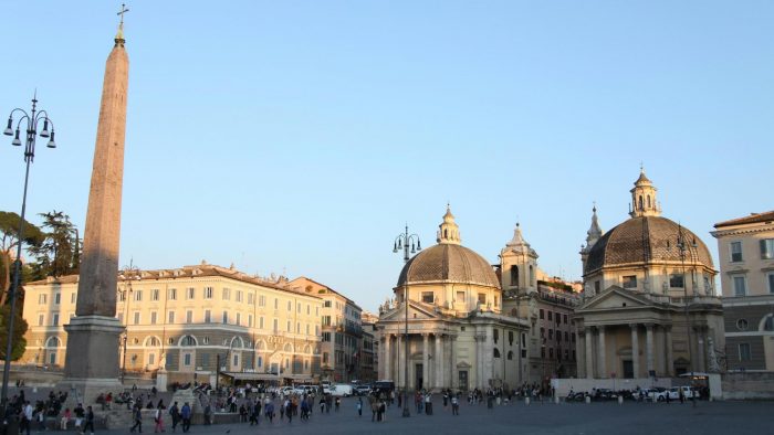 Piazza Del Popolo during sunset