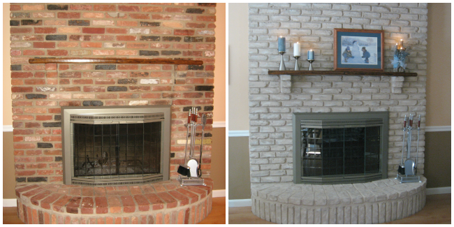 Paint your fireplace! http://www.brick-anew.com